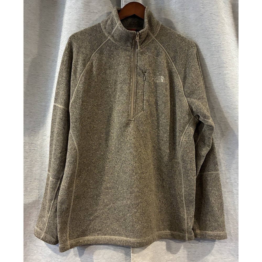 The North Face Pullover Mens Large Brown‎ Quarter Zip Fleece Hiking Gorpcore